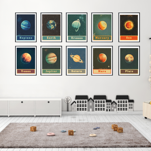 Set of 12 Planets Posters