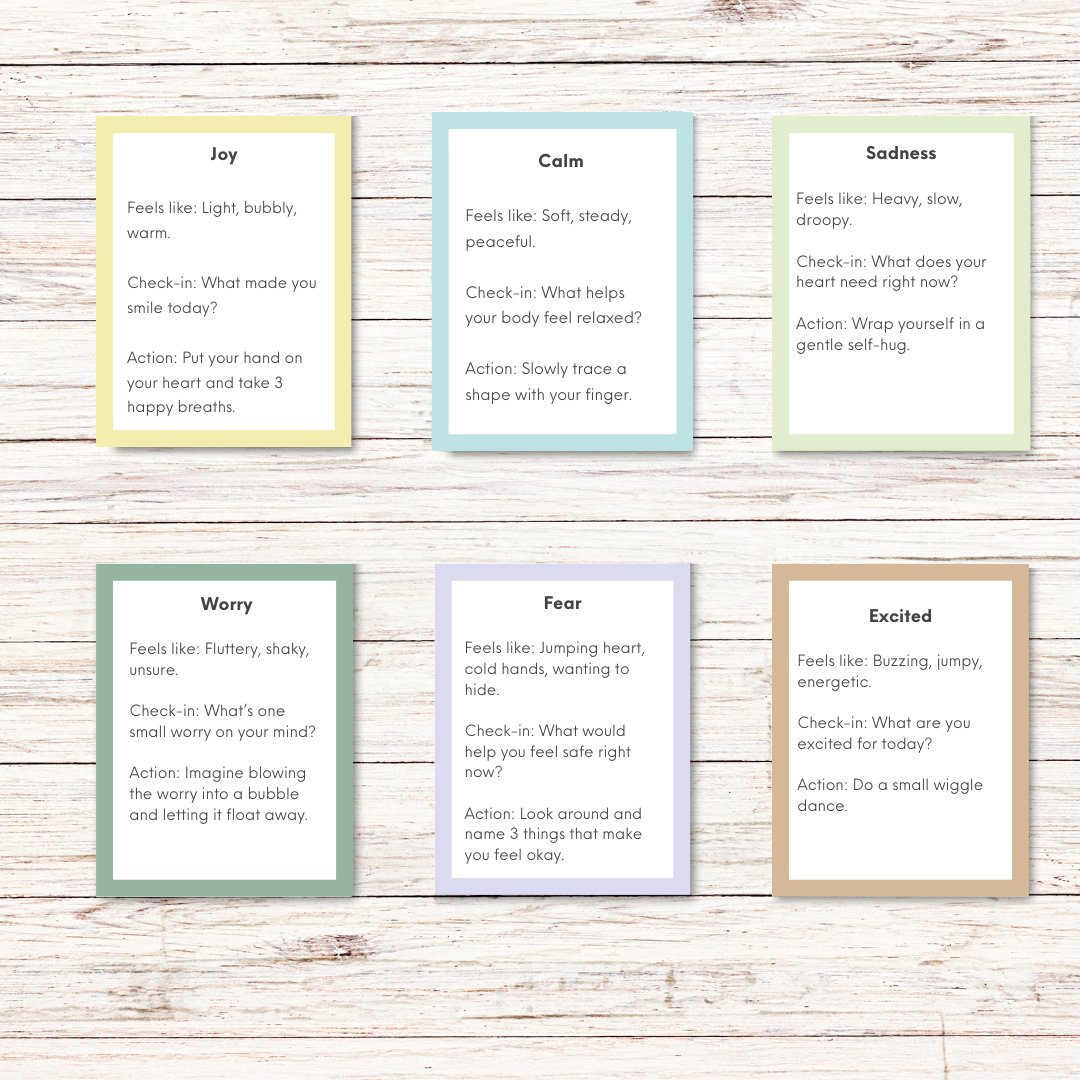 Emotion Check-In Cards (Digital Download) – 20 Printable Cards for Children