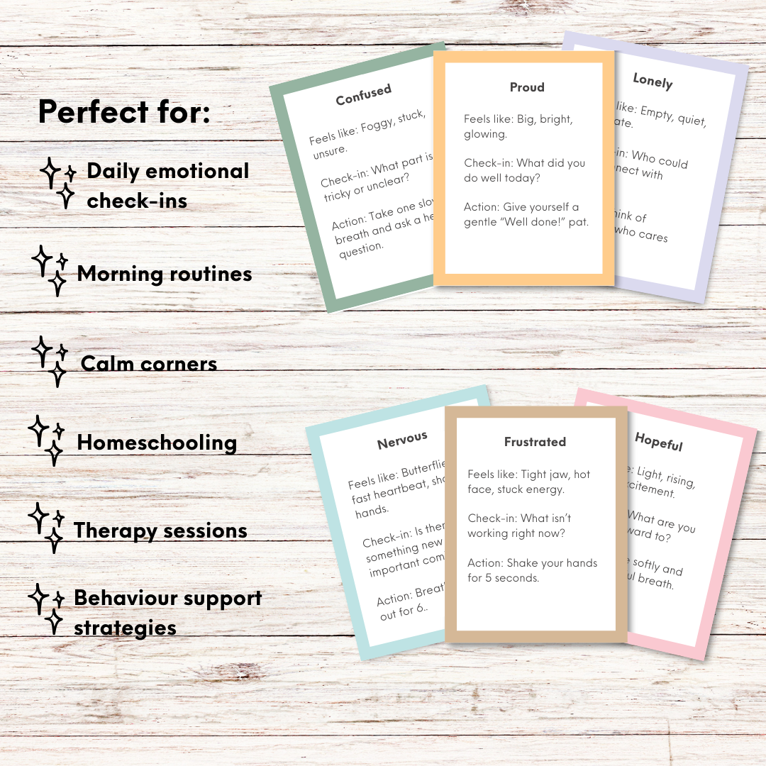 Emotion Check-In Cards (Digital Download) – 20 Printable Cards for Children