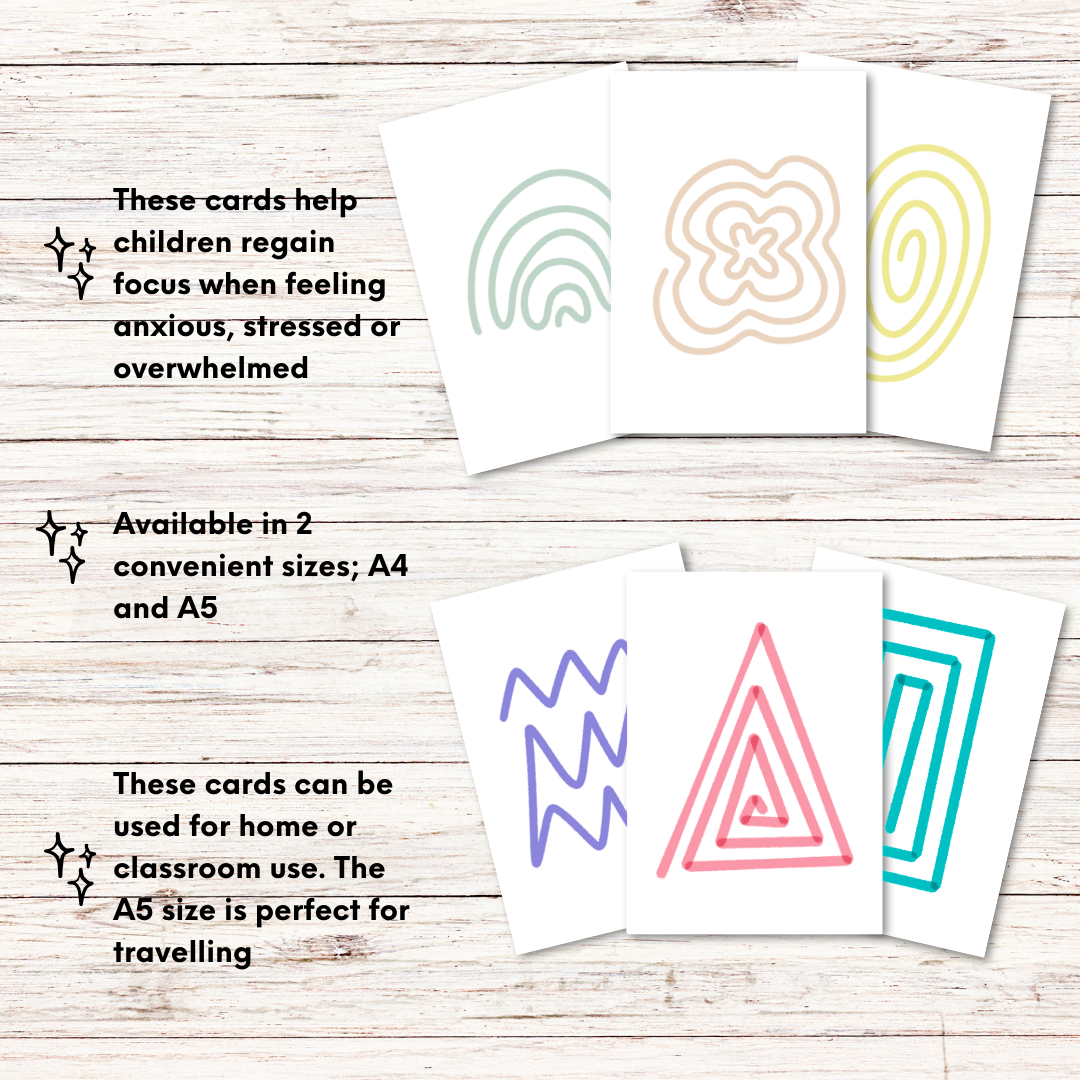 10 Finger Tracing Calming Cards