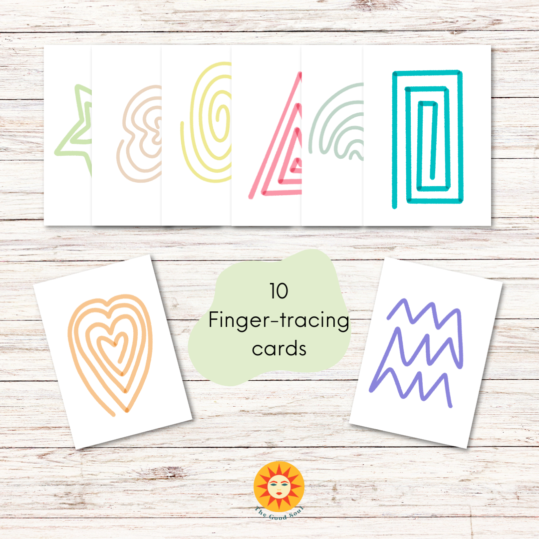 10 Finger Tracing Calming Cards